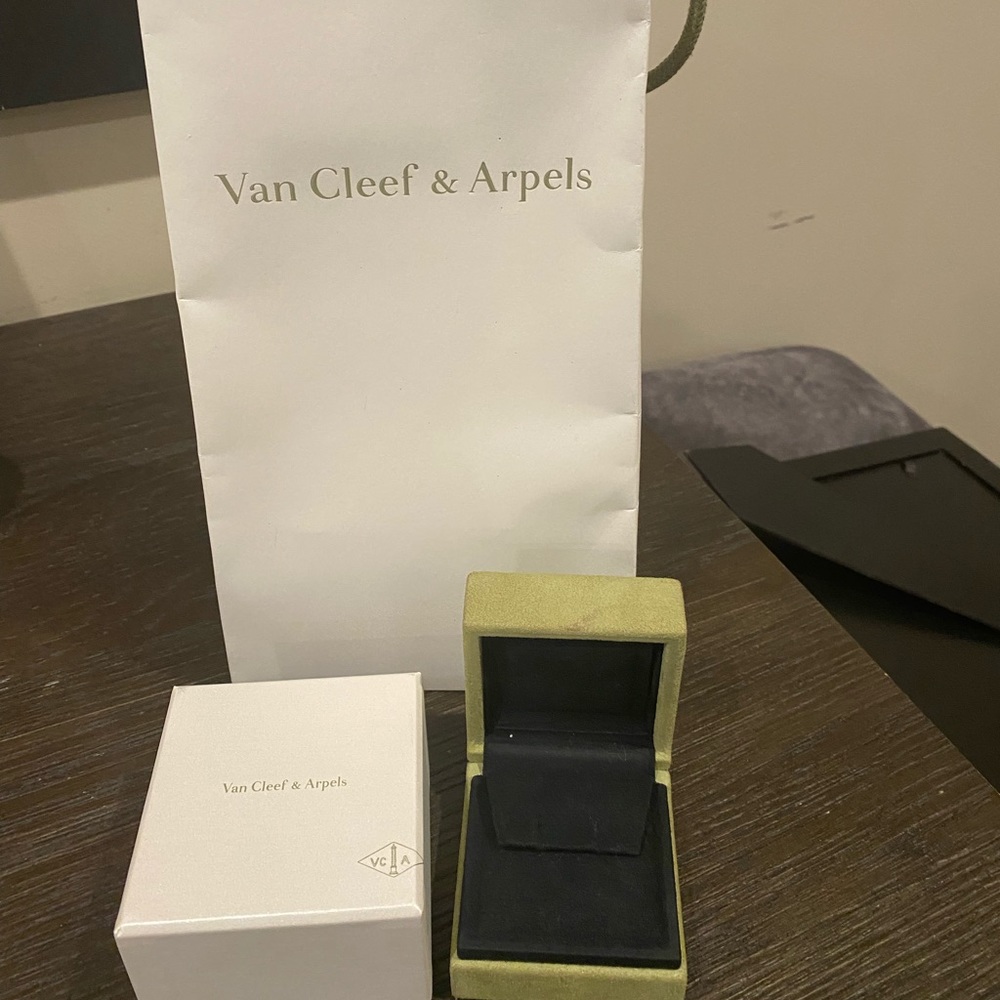 Van Clef & Arpels authentic bag and earrings box .